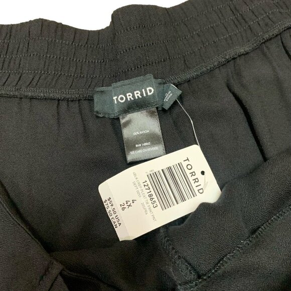 Torrid Women's 4X Pull-On Tie Front Pant Wide Leg Stretch Crepe High-Rise NWT - Picture 9 of 9